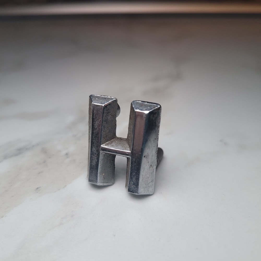 Vintage Chrome H Replacement Emblem Letter 92-1 BLC Automotive Badge